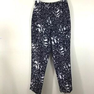 Maggy London Silk Pants Black Cream Size 8